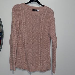Pink cable knit sweater